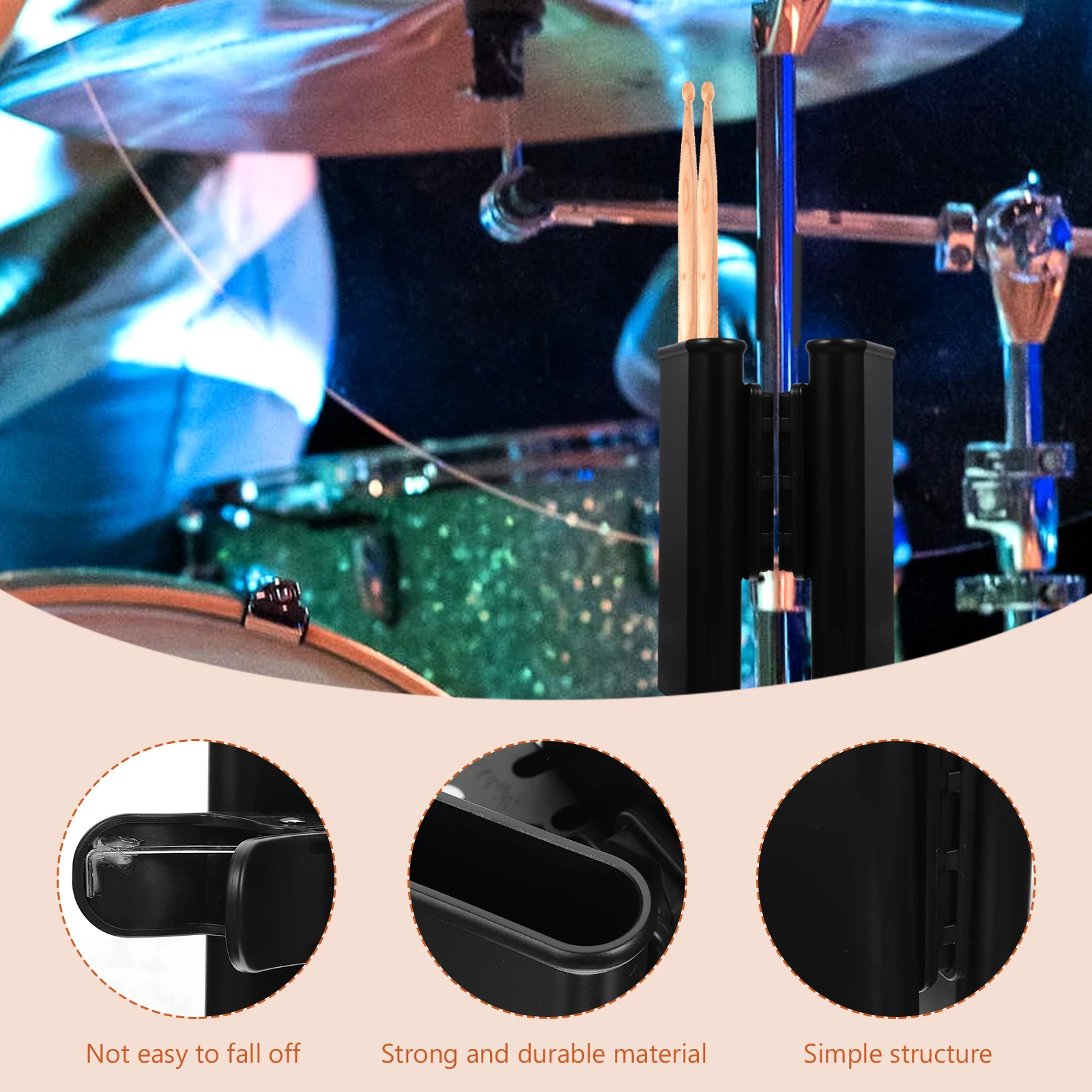 

1Set Compact Drumstick Container Multipurpose High Performance Cost-Effective Reliable Fixation for Percussion Instruments