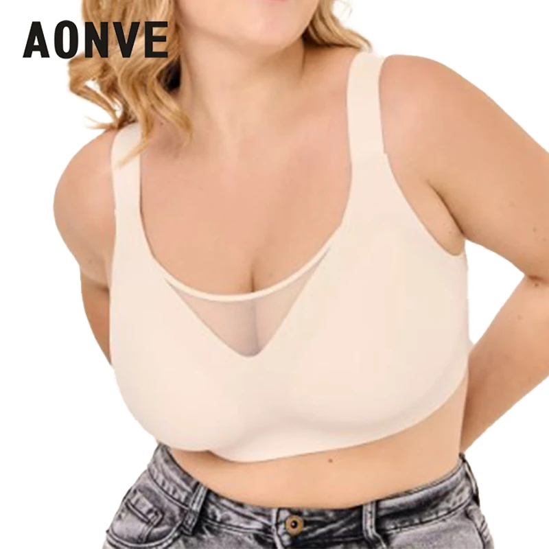 

AONVE Jelly Underwear Light Exposure Prevention Soft Support Prevent Sagging Wireless Bralette Thin Breathable Seamless Bras