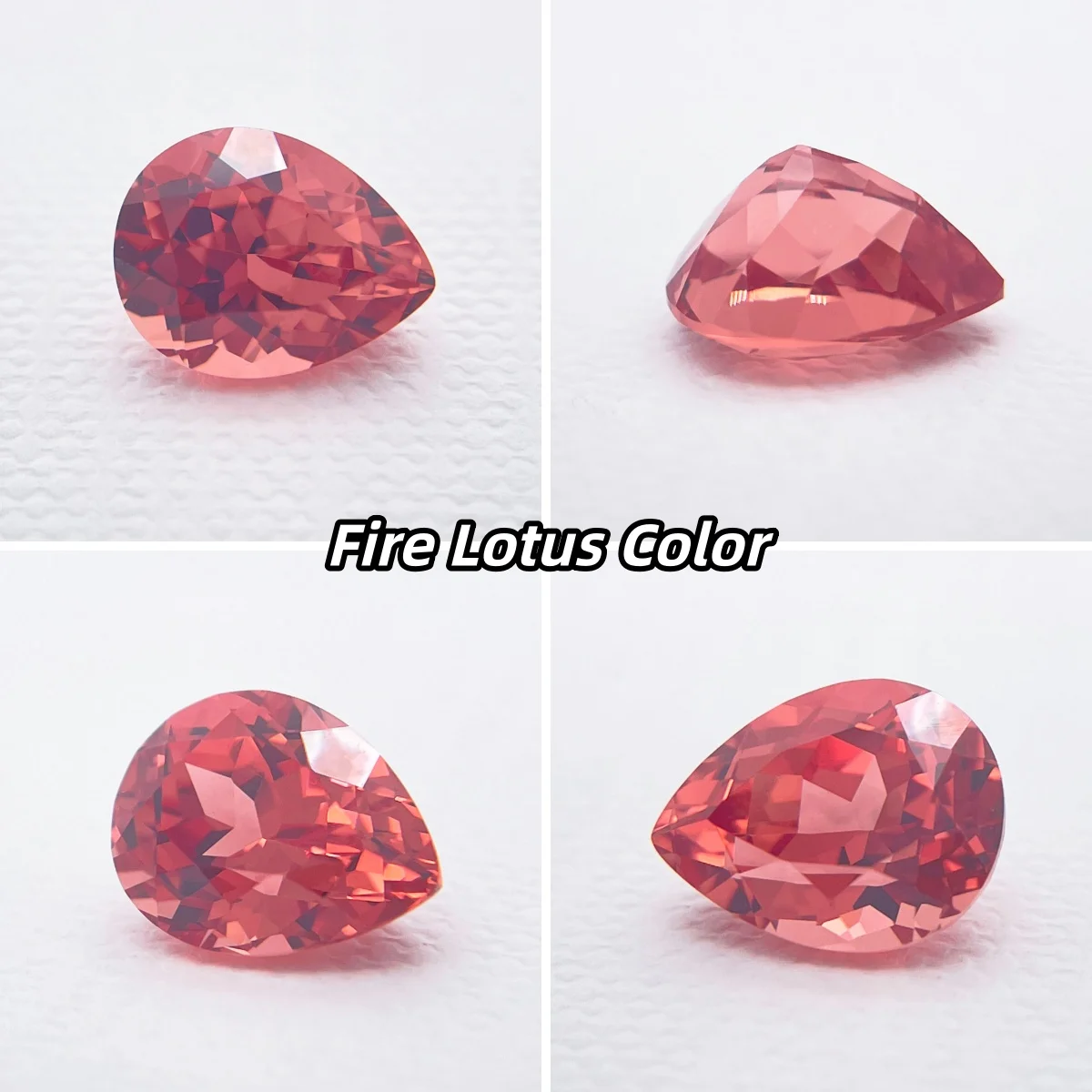 Birnenförmiger im Labor gezüchteter Saphir Sakura Pink Edelstein – Detail 17
