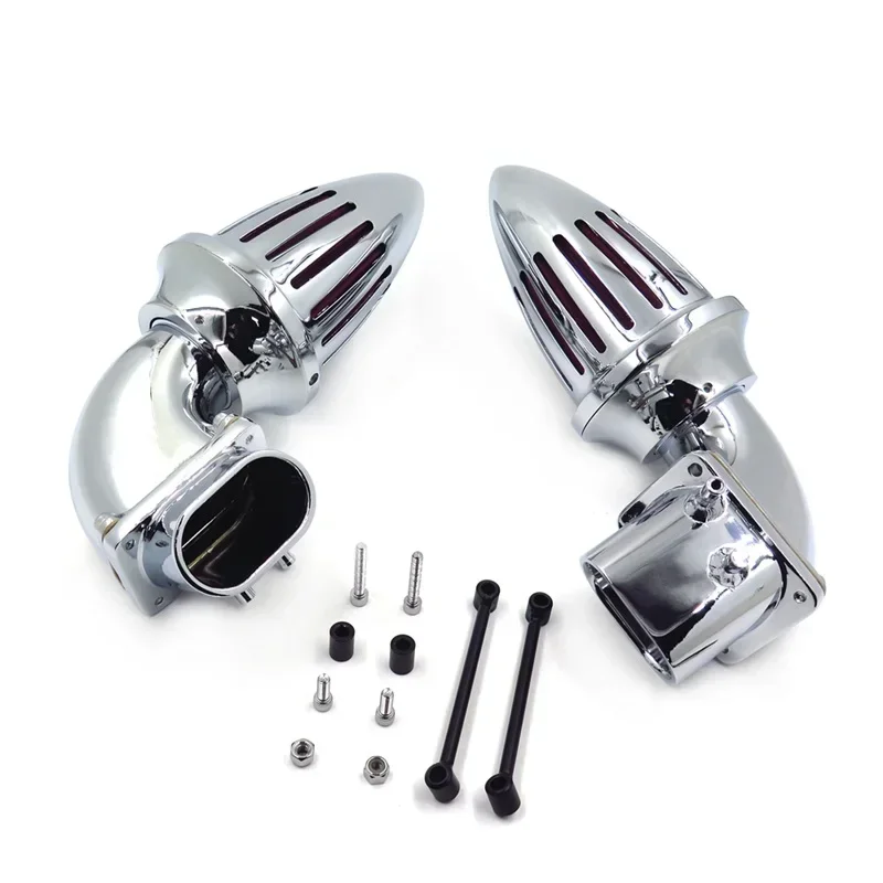 Chrome Dual Spike Air Cleaner Red Filter Kit Intake For Suzuki Boulevard M109R Aftermarket Motorcycle Parts Billet Aluminum