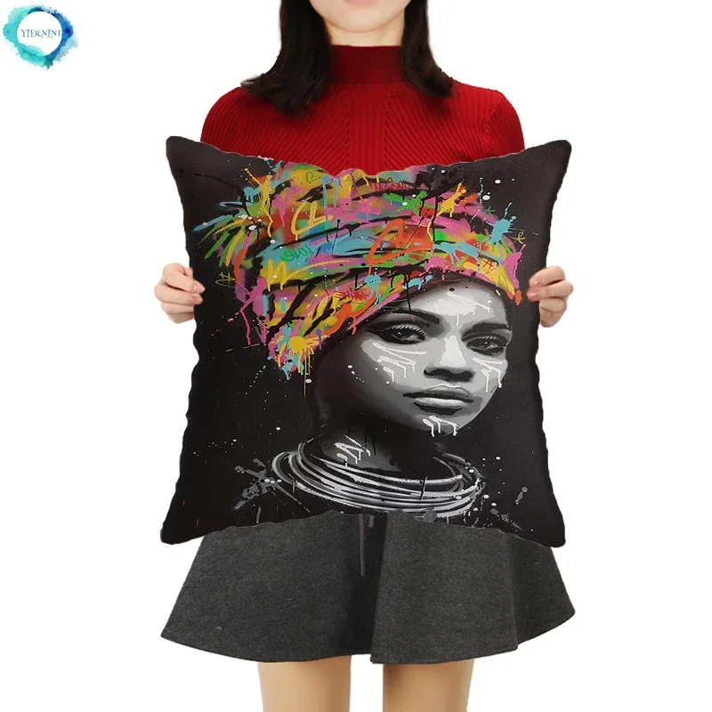 

Abstract Graffiti Women Decor Pillow Car Decor Graffiti Women Cushion Cover Home Hotel Pictures Sofa Bed Cushion Cover 45x45cm