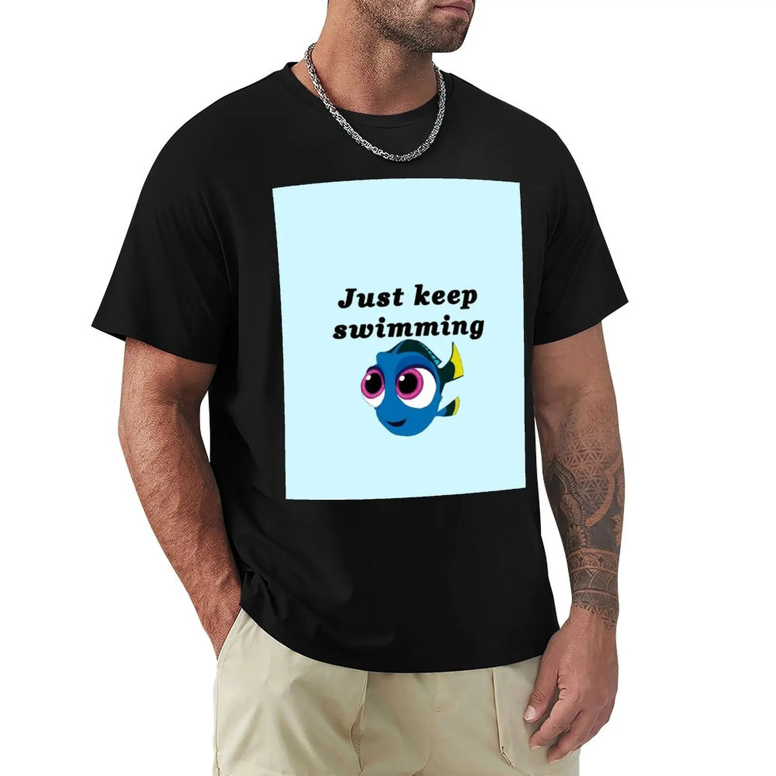 Camiseta Just Keep Swimming Baby Dory, Camiseta Básica Leve para Esportes