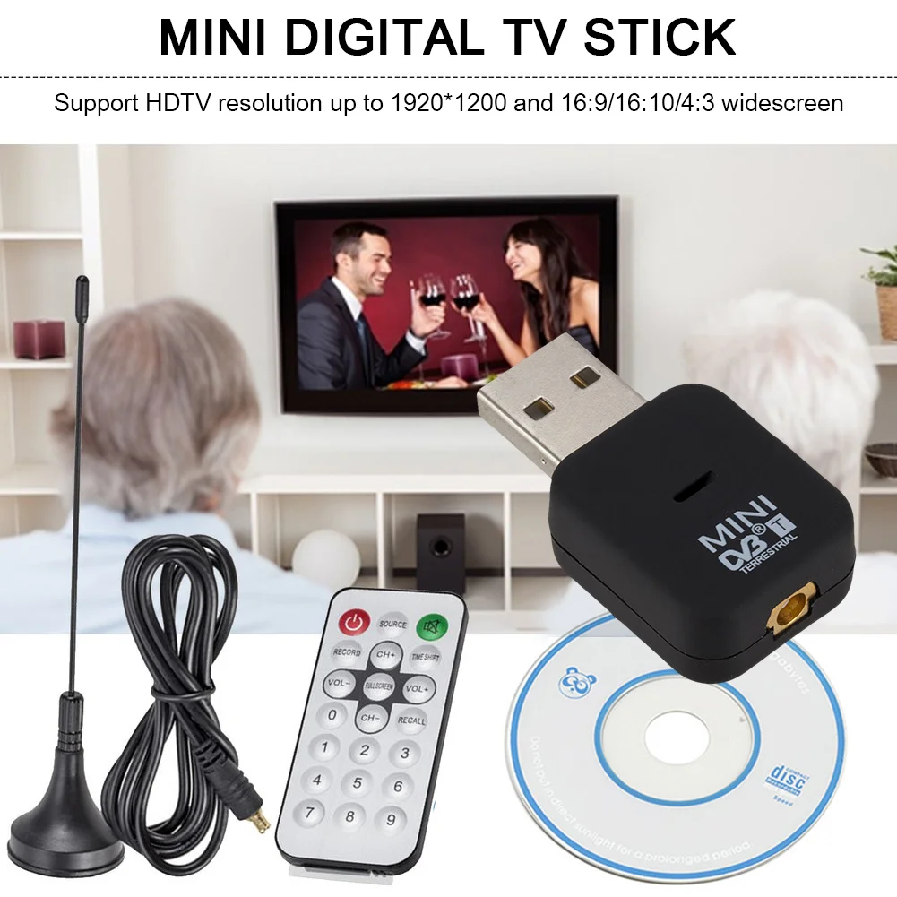 USB 2.0 USB Digital TV Stick Mini TV Tuner Receiver USB2.0 Dvb-t Sdr.Dab Fm Hdstick For Laptop PC Computer