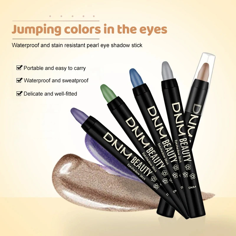 15 kleuren parelmoer eyeliner, kleur glitter waterdichte langdurige oogmake-up niet-vlekkende eyeliner