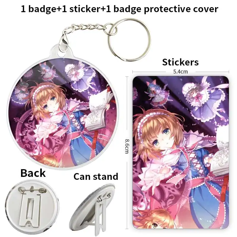 Alice Margatroid Game Anime Character Badge Brooch anchor Peripherals Pin School bag Chest tag Cosplay Creative 75mm Fashion Hat