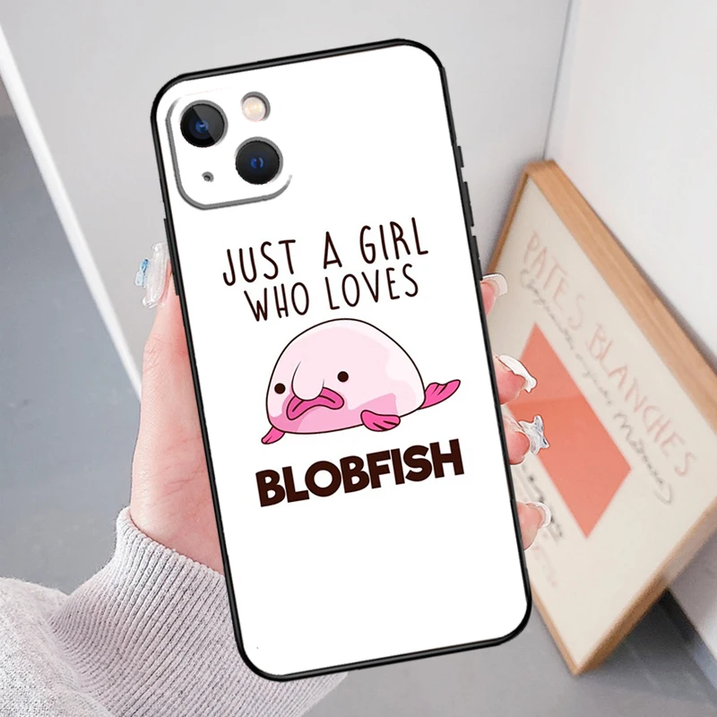 Cartoon Blobfish Case For iPhone 16 15 14 11 12 13 Pro Max Mini X XS Max XR SE 2022 2020 Plus Cover Shell