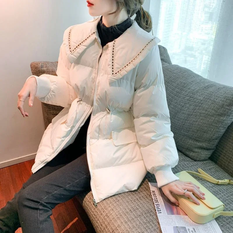 Jacket Plush Blouson Women\'s Down Coat Luxury High Quality Modern Demi-season New in Lady Parka Outerwears Loose Casual Elegant