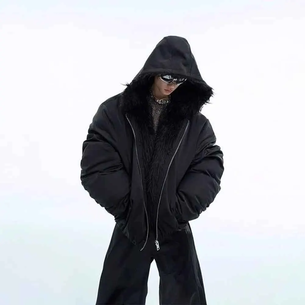 Veste d'hiver en coton à manches longues pour hommes, couleur unie, mode rétro américaine, tendance, haute rue, ample, décontractée, Niche, haut pour hommes