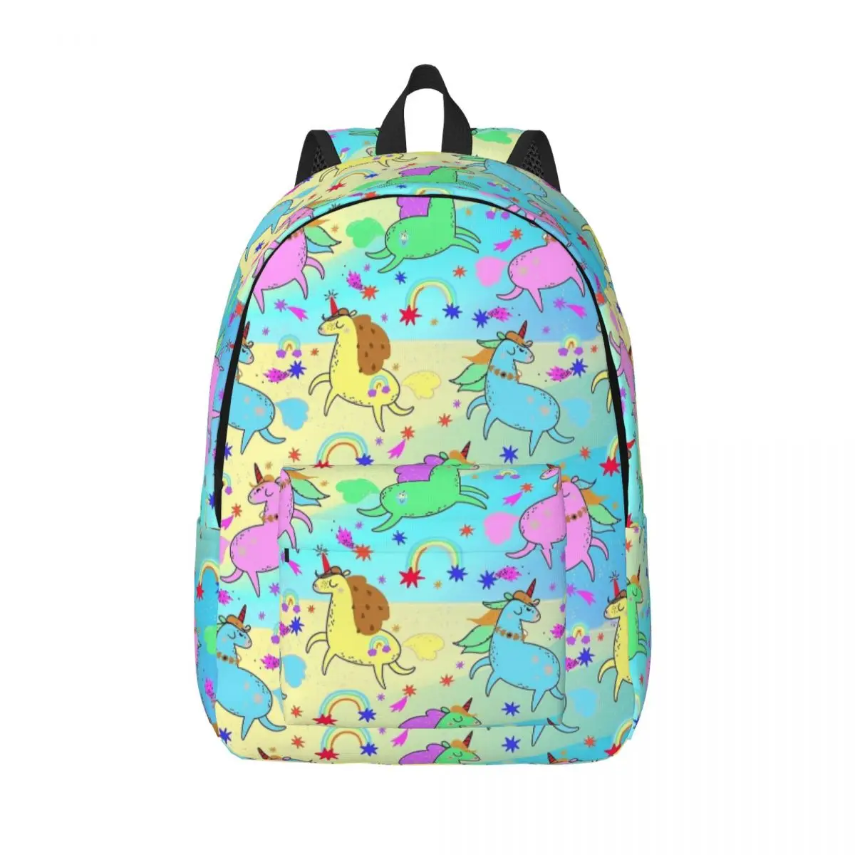 Colorful Unicorn Lover for Teens Student School Bookbag Cartoon Pony Canvas Daypack Middle High College Travel