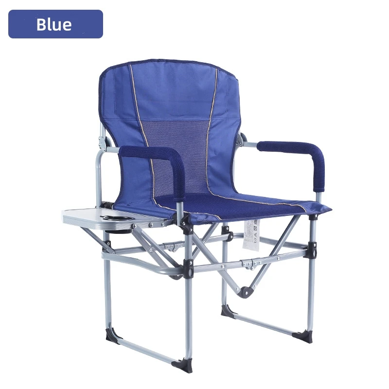 

Folding Directors Chair Sturdy Heavy Portable Outdoor Camping Full Back Director Chair With Side Table