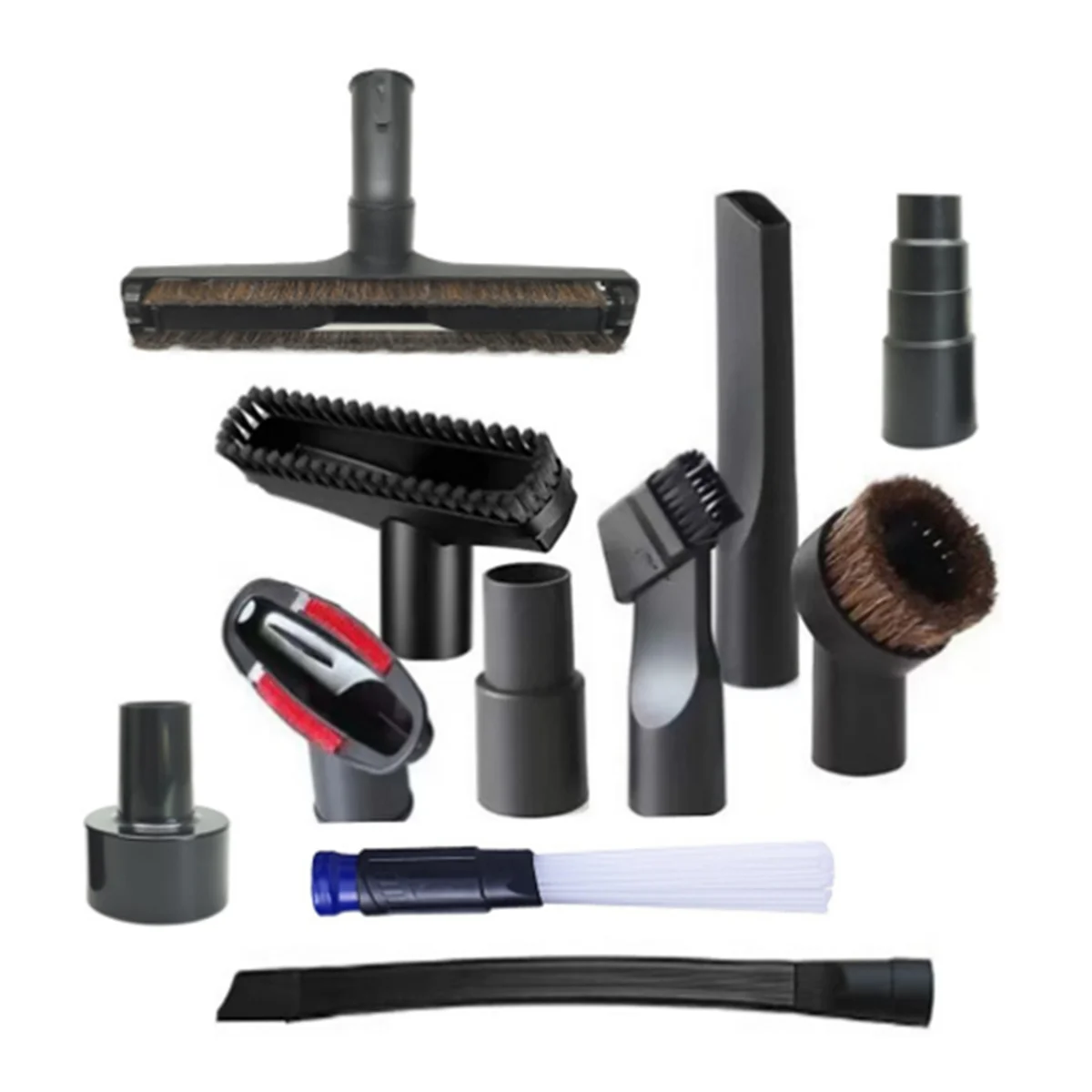 11PCS Universal Vacuum Attachments 1-1/4Inch Household Cleaning Vacuum Brush Kit Extension Wand Nozzle Crevice Tool