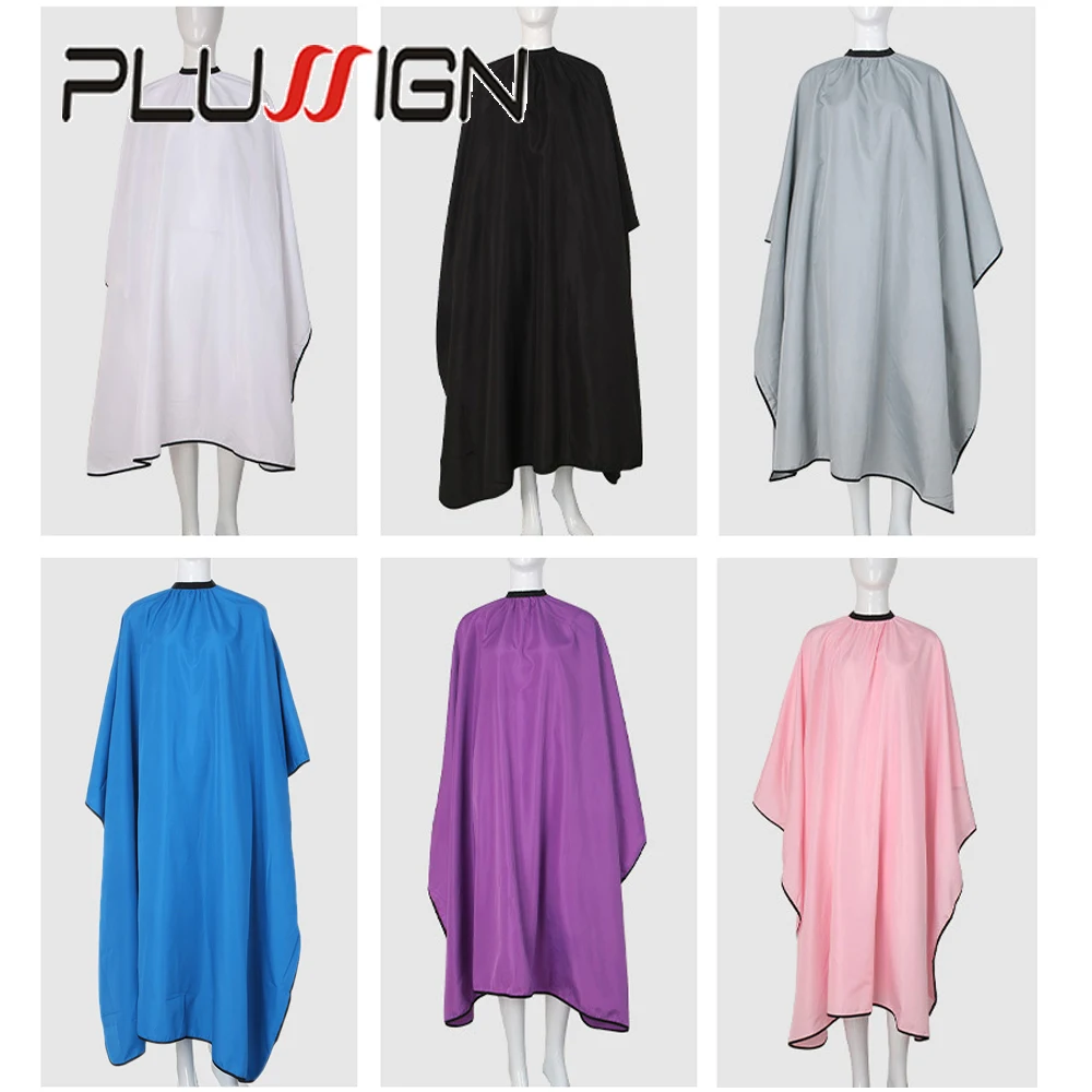 Plussign Waterproof Hair Cutting Cape With Elastic Band And Hook Black Professional Stylist Hairdresser Apron For Adults Unisex