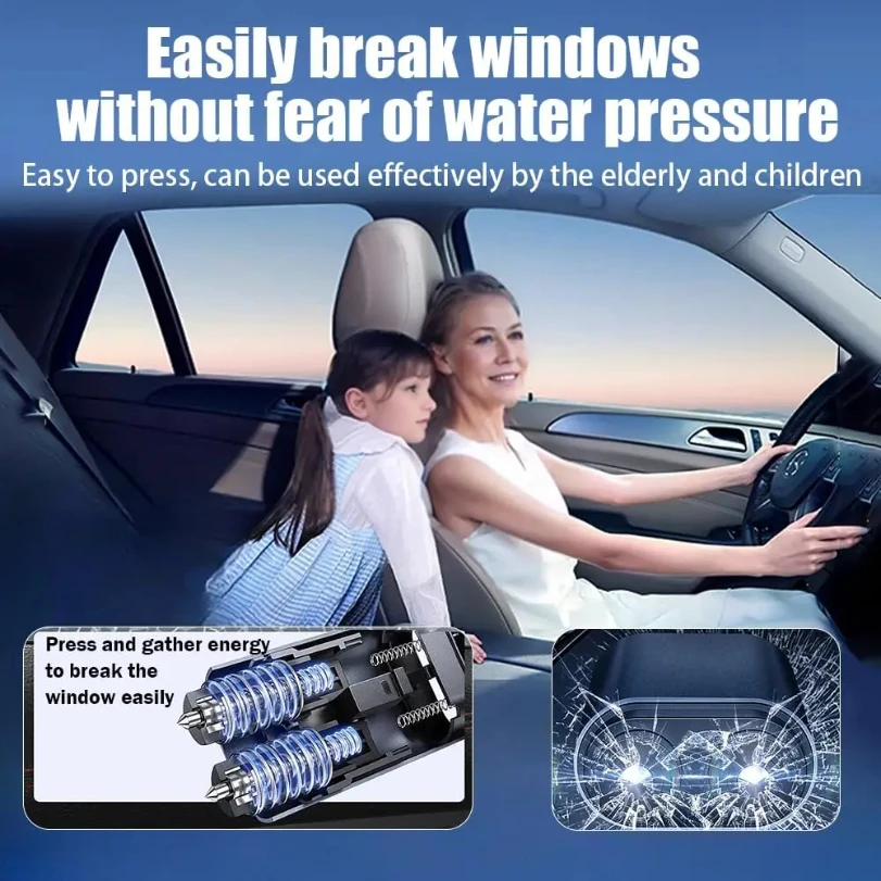 2 in 1 Car Window Breaker Car Window Breaker Car Safety Hammer with Seat Belt Cutter Glass Emergency Hammer Car Rescue Tool view 6