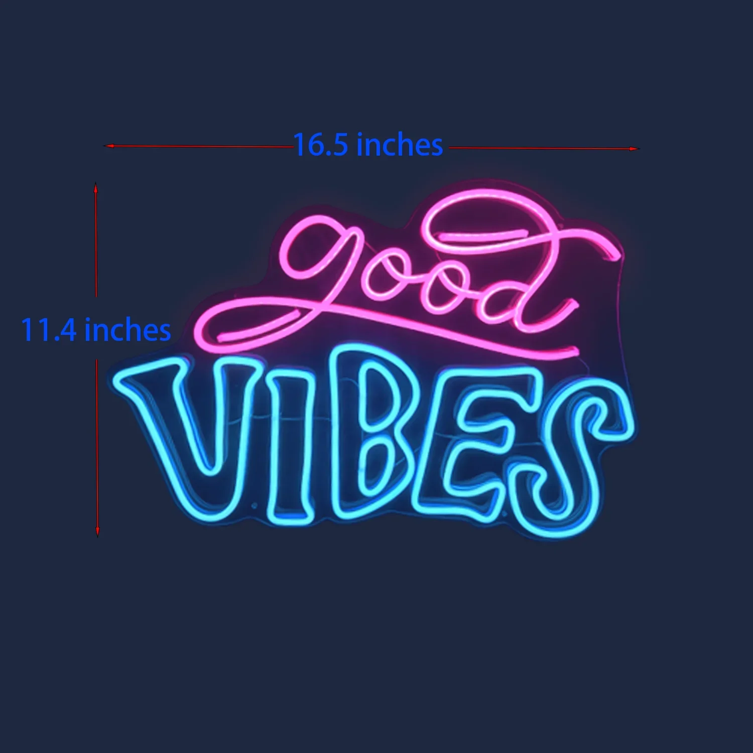 Good Vibes Neon Signs for Wall Decor,Bedroom,Happy Birthday with Led Up Birthday Party Decoration