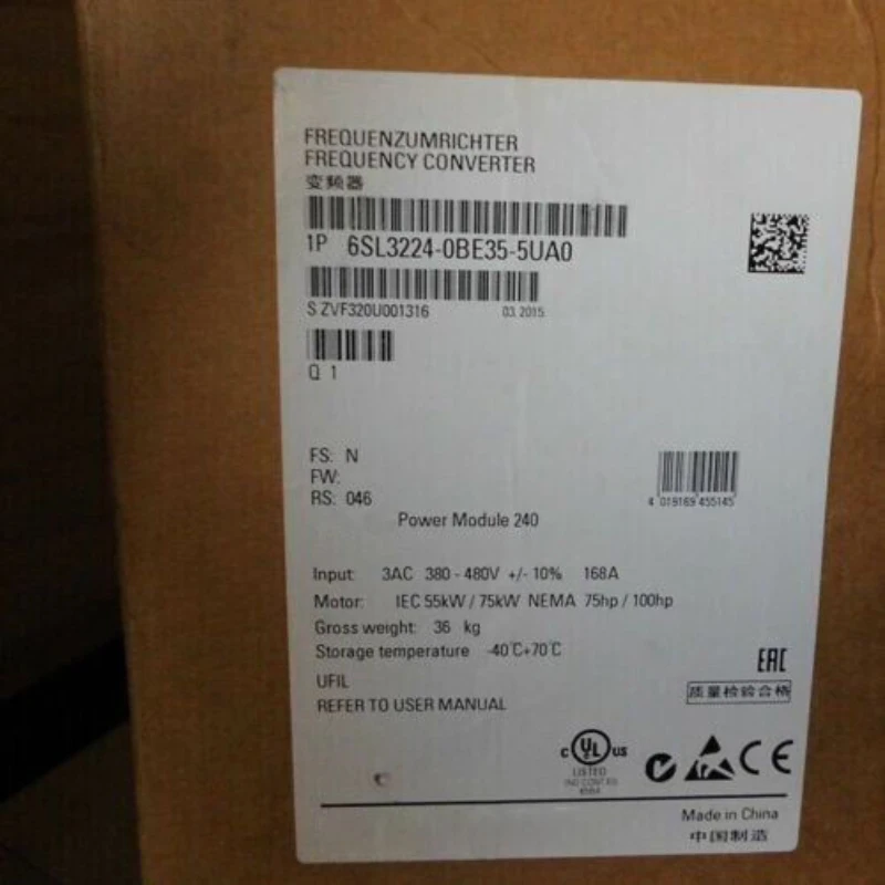 New 6SL3224-0BE35-5UA0 G120 Power Module PM 240  3AC380-480V +10/-10% 47-63HZ 6SL3 224-0BE35-5UA0