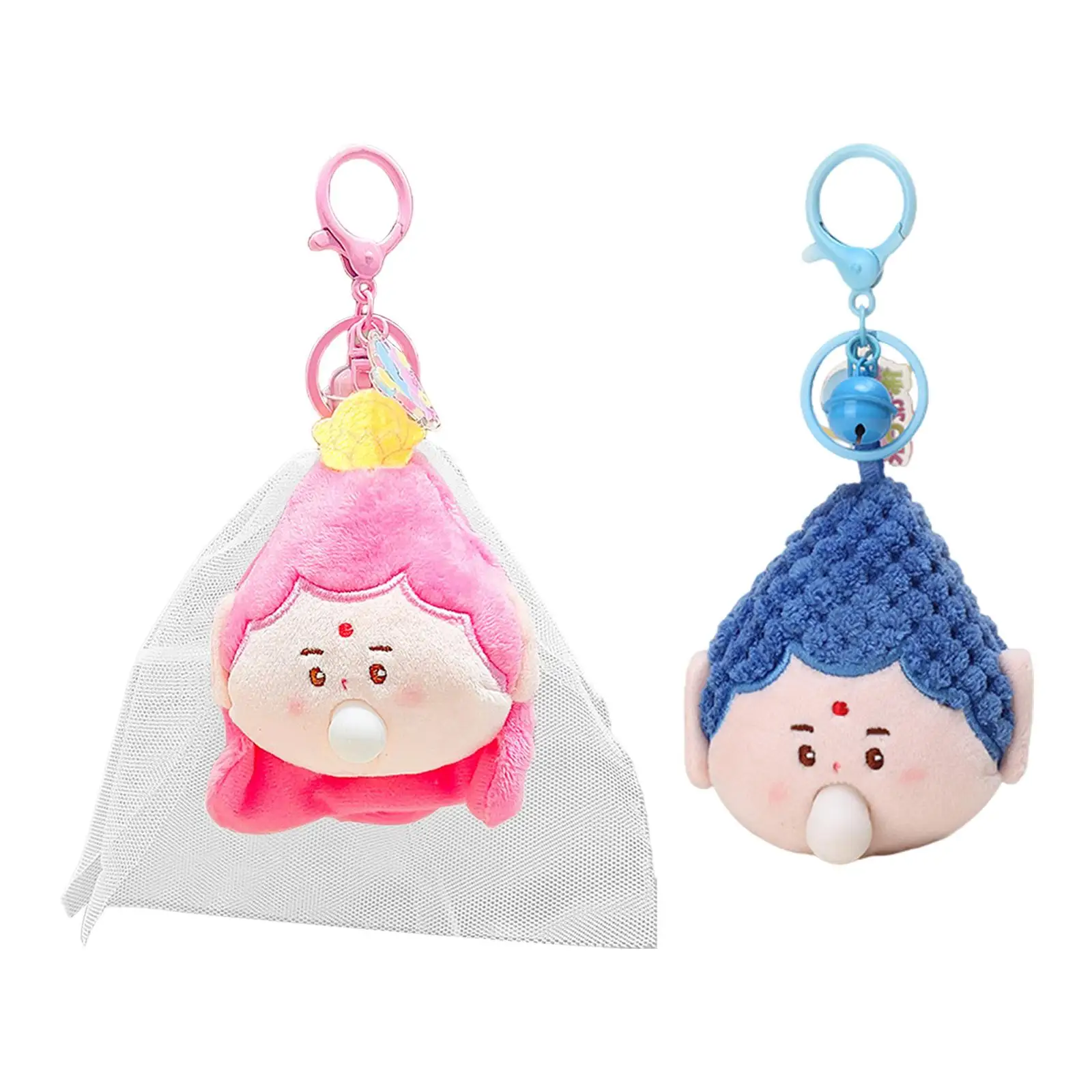 Buddha Plush Keychain Toy Handbag Pendant Cartoon Ornament Buddha Pendant Keyring Charm for Boys Girls Adults Creative Gifts