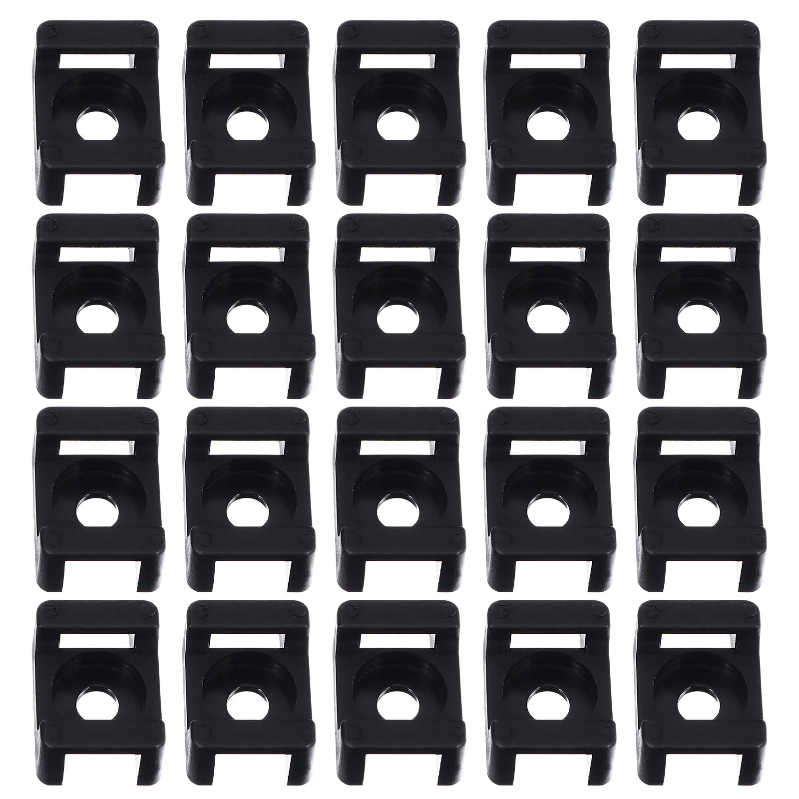 

120pcs Wire Holder Cable Tie Mount Saddle Shaped Black Color Durable Long Lasting Use Screw Fix Seat Nylon Base