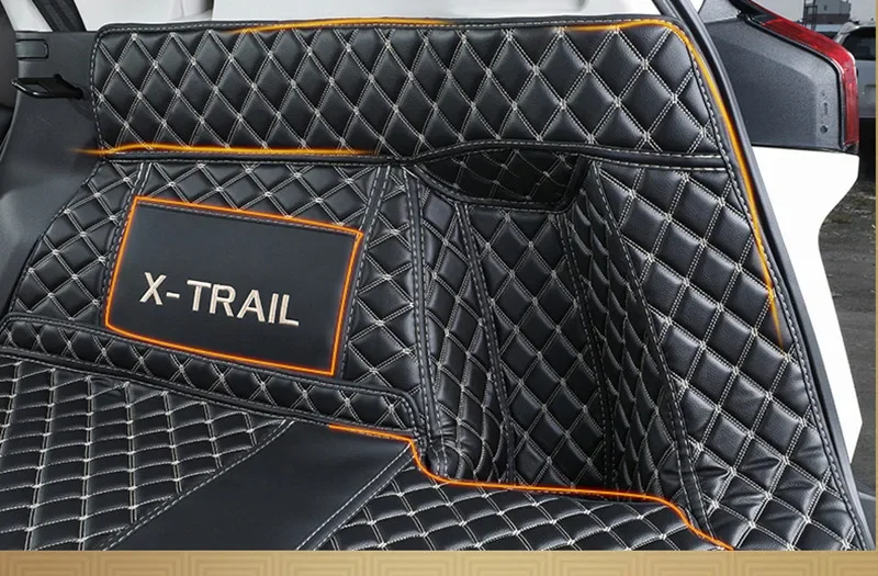 for Nissan X-TRAIL T33 2021-2023 Trunk Mats Leather Durable Cargo Liner Boot Carpets Rear Interior Decoration Accessories Cover