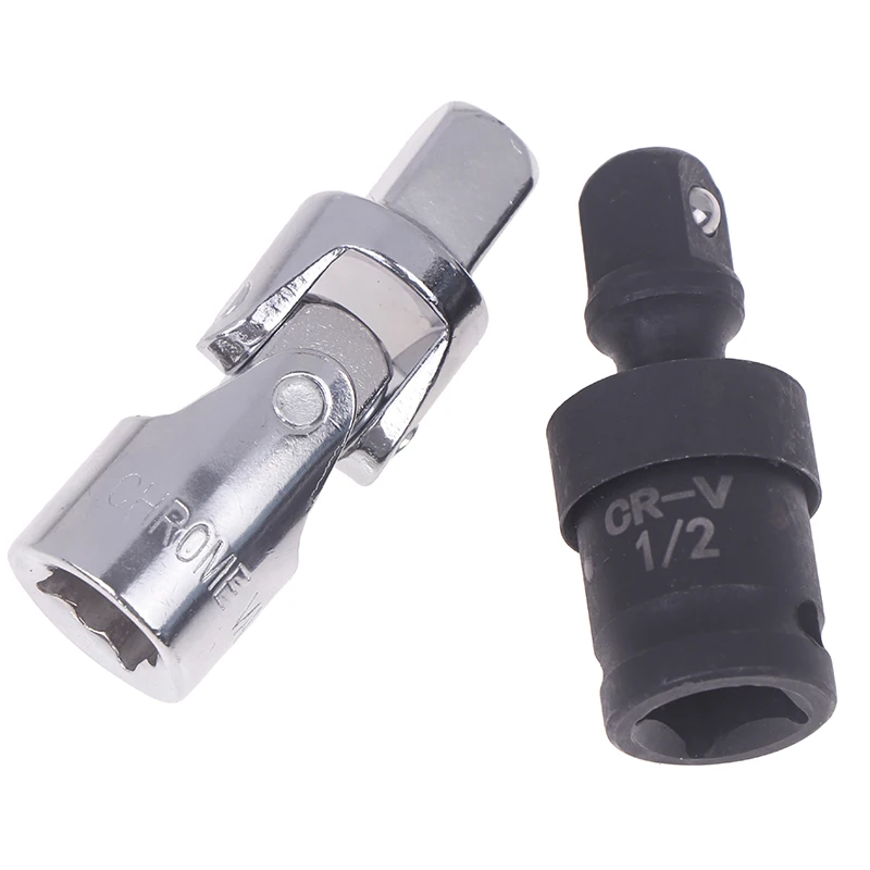 Approx 7.2cm Silver/Black 1/2 Drive Swivel Impact Socket Extension 360 Degree Air Wobble Sleeve Adapter U Knuckle Joint 2 Colors