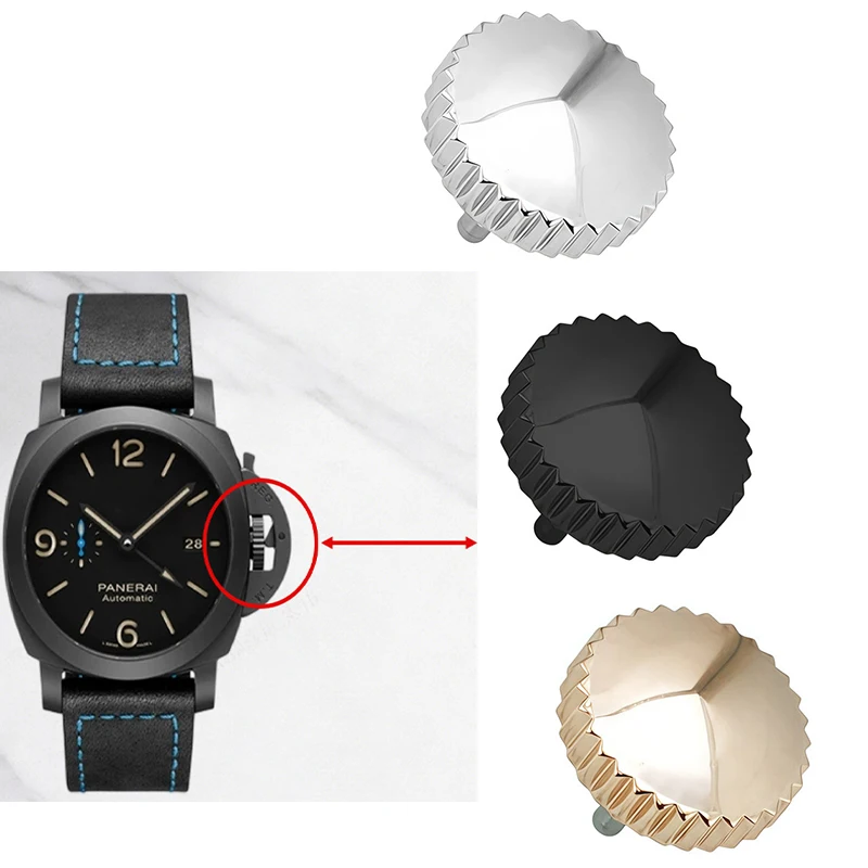 For Panerai 441 Lumino stealth series watch head, crown, stainless steel spring, telescopic head accessories in multiple sizes