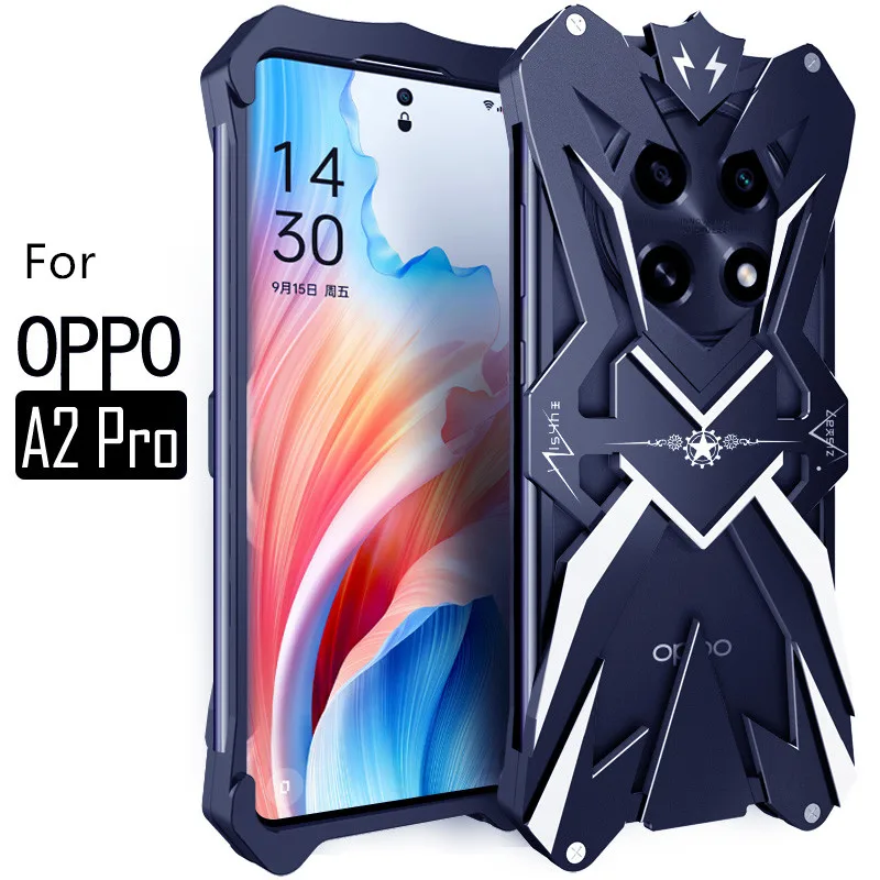 Premium aluminum alloy hollow heat dissipation Phone Case For Oppo A2 Pro PJG110 Fall prevention Back Cover For Oppo A2 PJB110