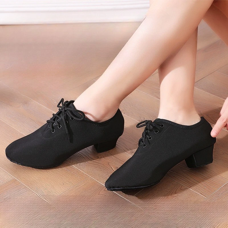 

Женская танцевальная обувь, черные современные бальные туфли для сальсы, танго и бальные кроссовки для взрослых