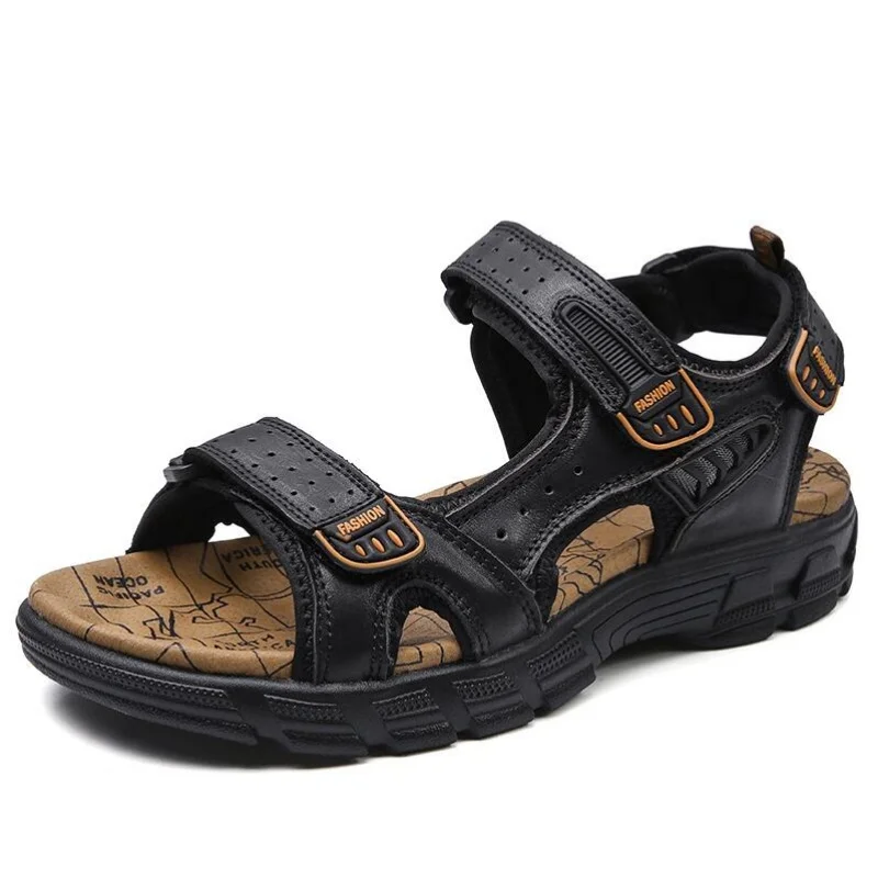 

New Hot Sale Summer Men's Sandals Outdoor Non-slip Men's Beach Sandals Handmade Genuine Leather Men's Shoes Fashion Men Sneakers