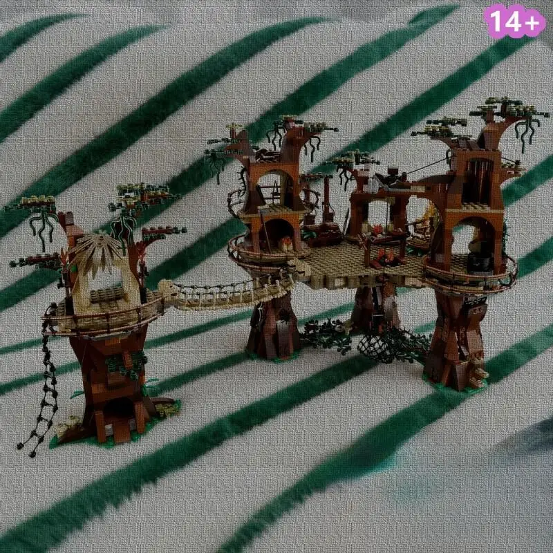 

NEW In Stock 1990PCS Ewok Village Yushu Bear Village Building Set Model 10236 Children's Building Blocks Toy Gift