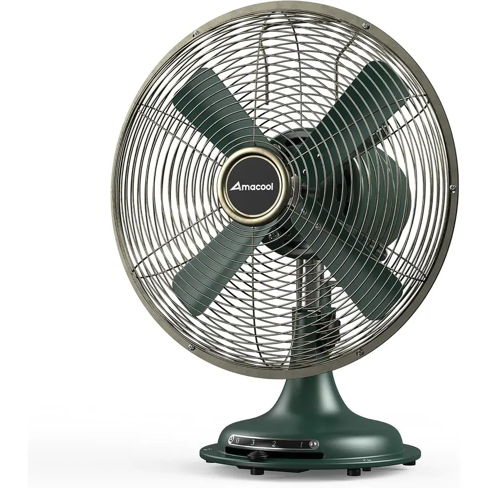 

Ретро-настольный вентилятор из металла, 3 скорости, регулируемая скорость, бесшумная работа для дома и офиса