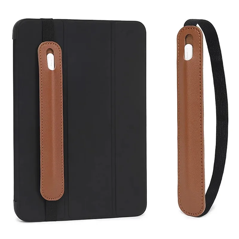 PU Leather Elastic Band Stylus Pen Sleeve Pouch for Apple Pencil Case Anti-Lost Attached Protector Bag for IPad IPencil 1 2