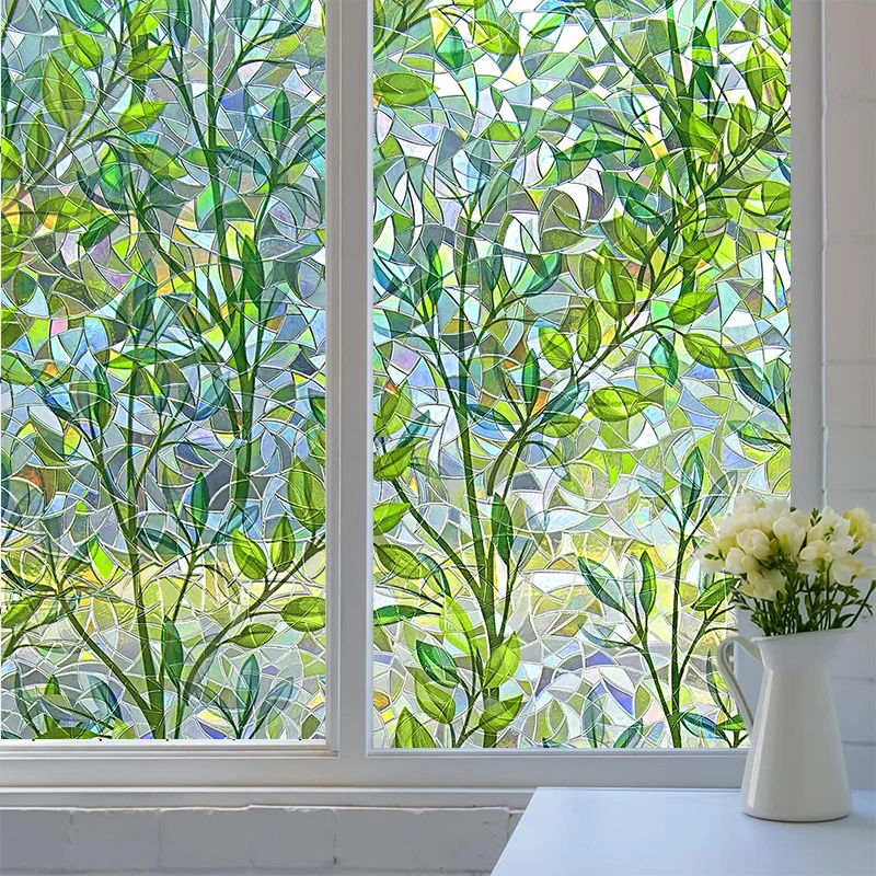 

3D Laser Recyclable Window Privacy Film No-glue Window Film Decorative Protection Static Cling Stained Glass Film