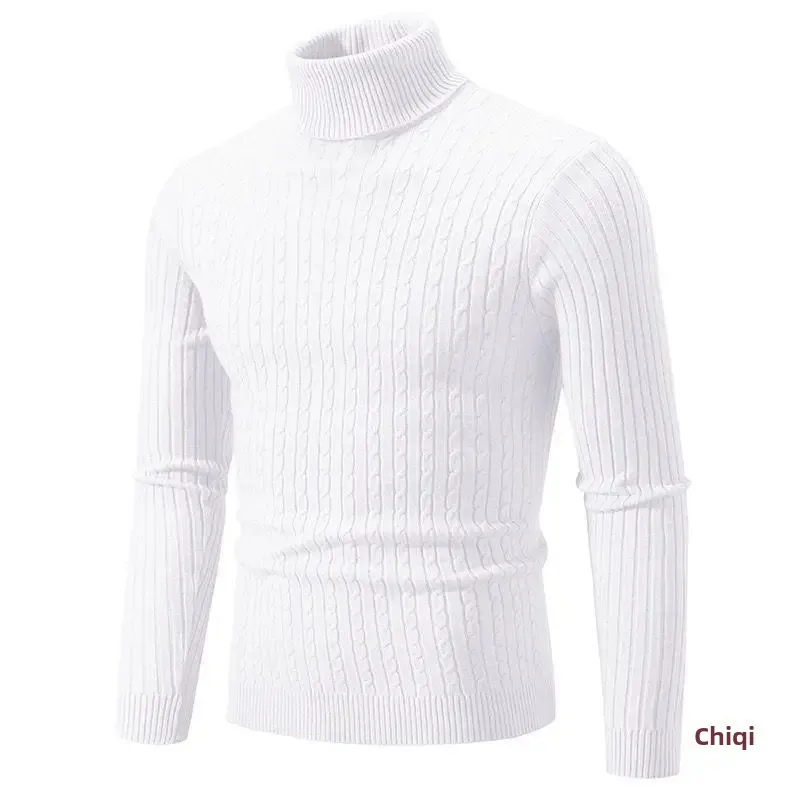 Casual Knitted Polo/turtle Neck Sweater Autumn/winter Warm Base Layer Top Twist Pullover Shirt Reversible Known For Its Comfort