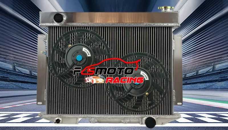 For 1957 Ford Custom L6 Engine 57 Aluminum Radiator+FAN