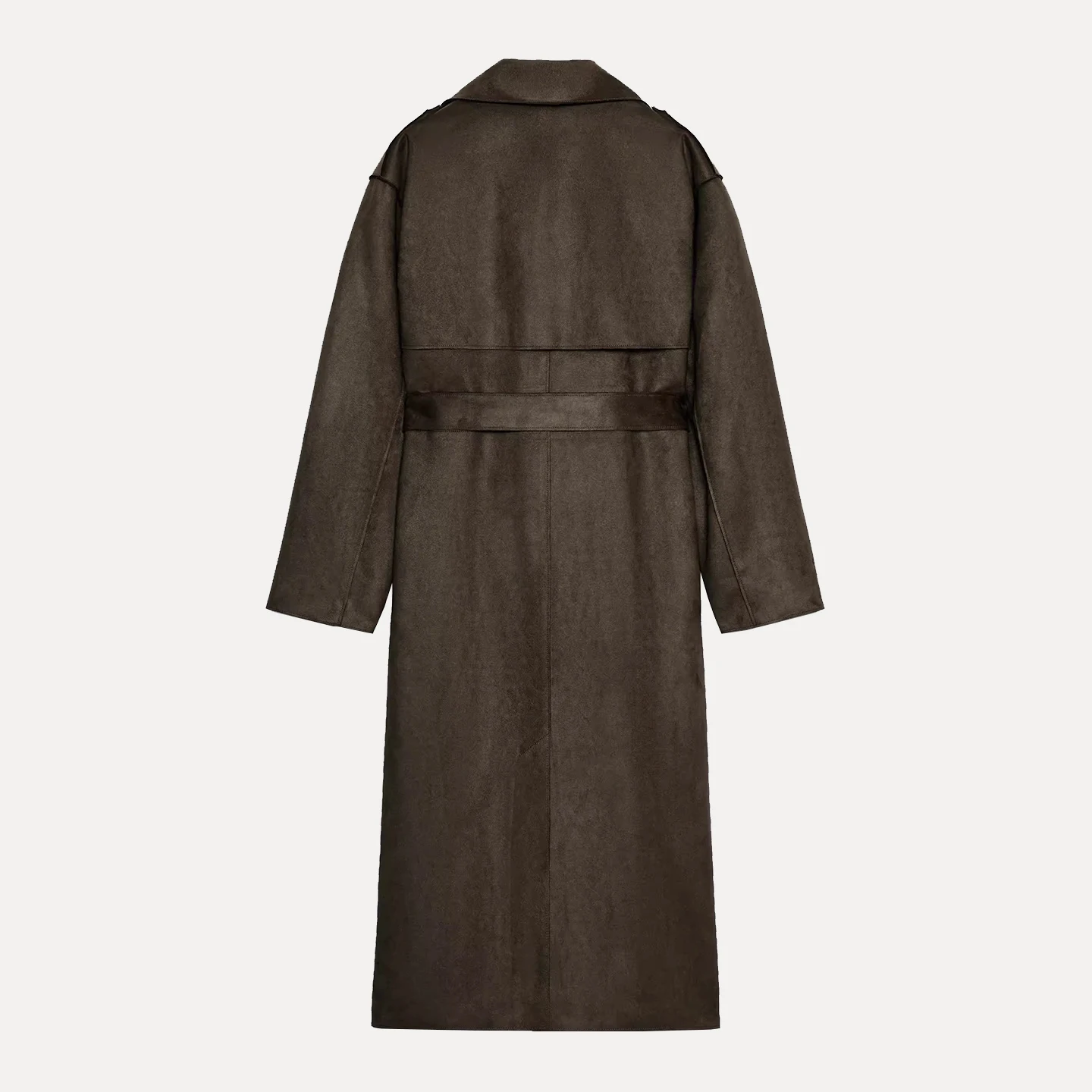 Z 2025 New Faion Long Length Anti-Fur Leather Effect Women's Coat Individuali Simple Sle Double Breasted Button Pu...