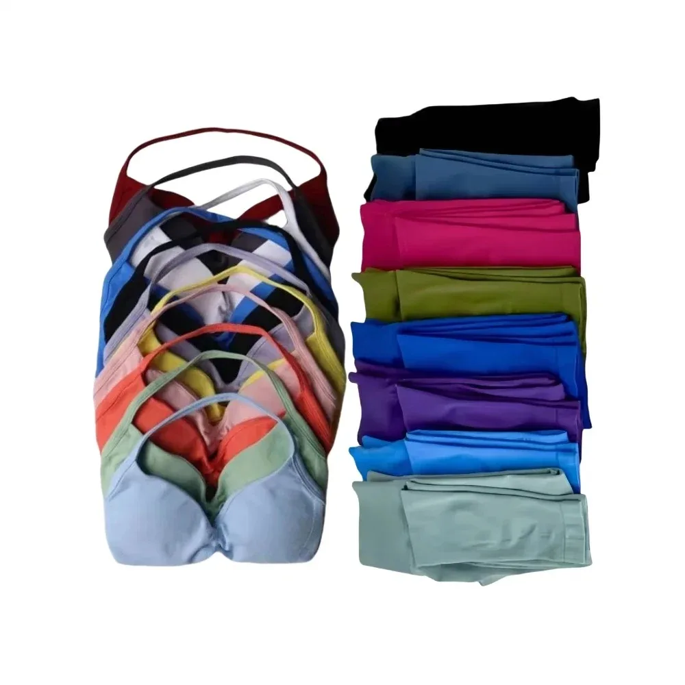 

Комплект из 2 предметов для йоги, женские леггинсы, брюки и бюстгальтер на бретелях, бесшовный высококачественный спортивный комплект для йоги, пилатеса, тренажерного зала