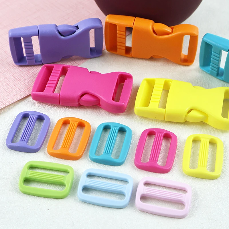 

5-20Sets 15-25mm Colorful Plastic Release Buckles Backpack Strap Side Clip Buckle Pet Collar Fastener Clasp Crafts Accessories