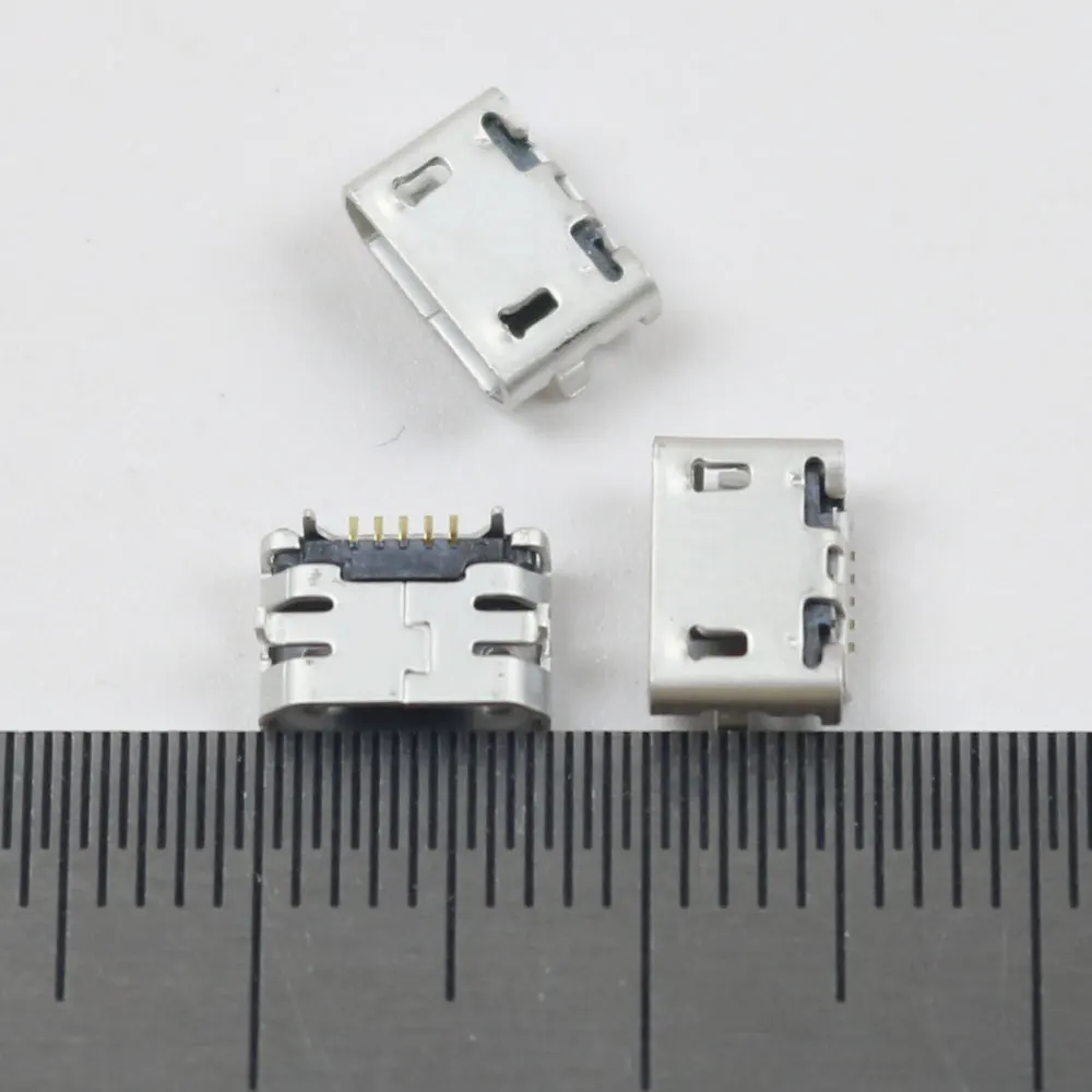 10-100pcs Micro Mini USB Connector 5pin Jack Female Socket 7.6mm Ox Horn Flat Port Type for Mobile Phone Tail Charging Tail Port
