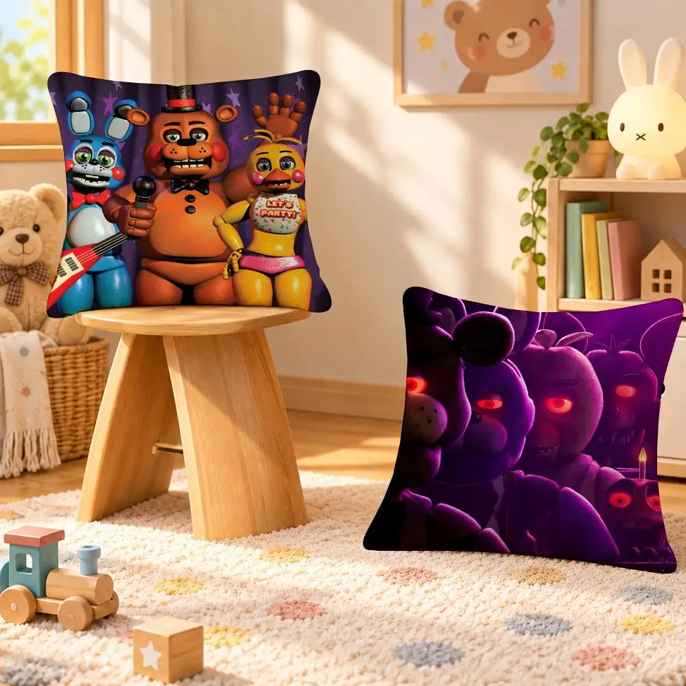 Game FNAF Horror Gamer Mascot Cushion Cover Personalized Soft Plush Pillow Living Room Home Sofa Bedroom Office Car Cushion