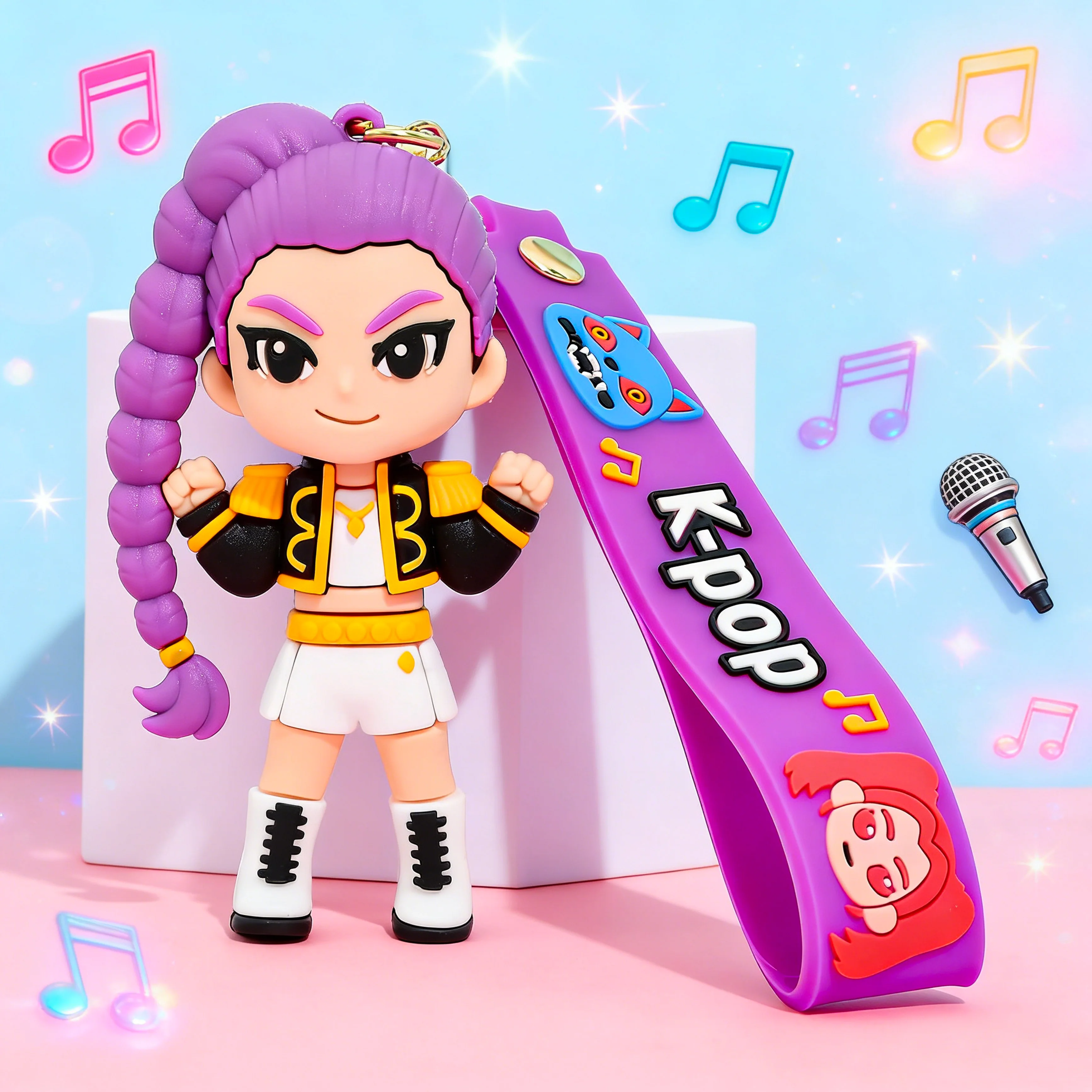 

Хит продаж: Брелок KPOP Devil Hunter, мультяшная аниме-фигурка 3D, подвеска для автомобиля, небольшой подарок