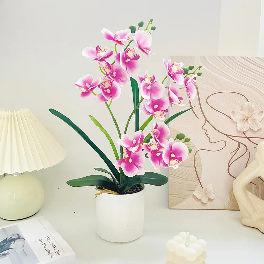 Neue Schmetterlingsorchidee Künstliche Blume im Topf Heim- und Bürodekoration Valentinstag-Geschenk – Detail 7