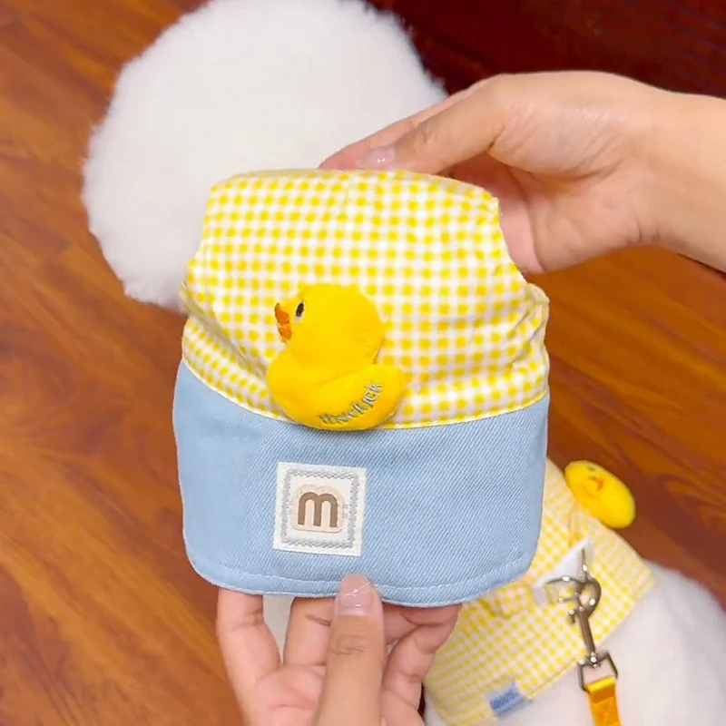 Three-piece Set Duck  Spring and Summer Pet Chest Harness Traction Rope Set Breathable Fabric For Cats & Puppies Suita