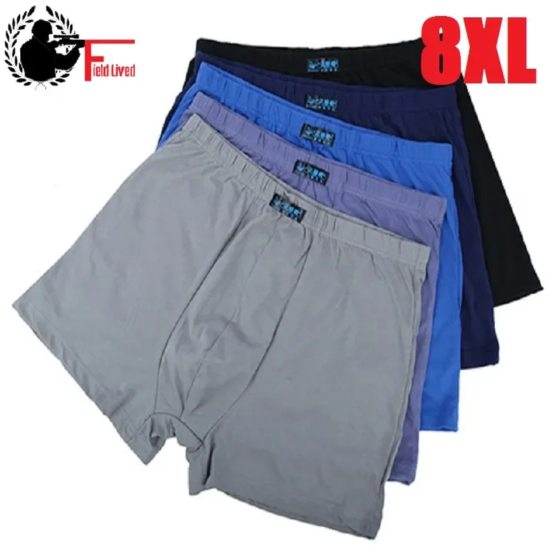 Men\'s Boxer Pantie Underpants Lot Big XXXXL Loose Under Wear Cotton Plus 5XL 6XL 7XL Underwear Boxer Male 9XL Shorts Large Size