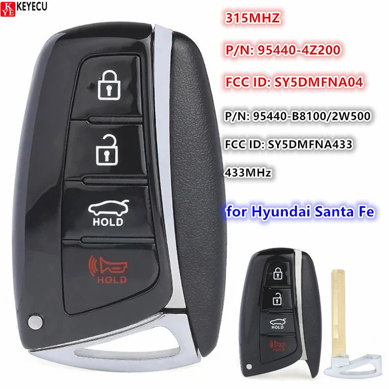 KEYECU Remote Key Fob for Hyundai Santa Fe 2013 2014 2015 2016 2017 2018 SY5DMFNA04 SY5DMFNA 95440-4Z200 95440-B8100 95440-2W500