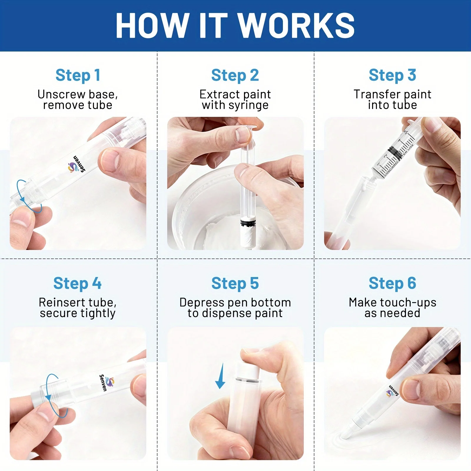 10pcs Touch Up Paint Pen Refillable Paint Pens with Types Of Brushes Touch Up Paint Repair Tool for Application, Wall, Furniture