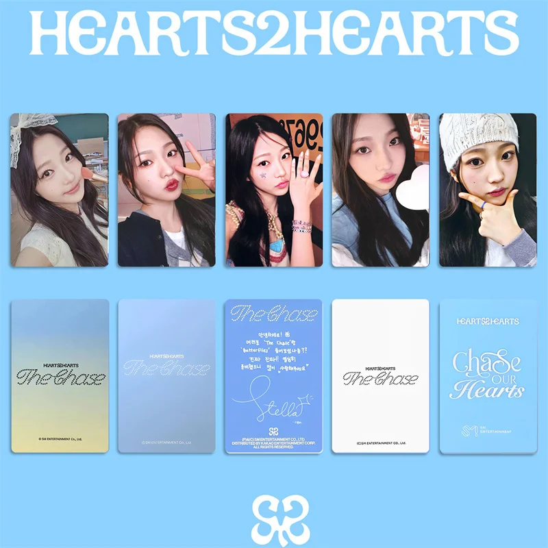 5pcs/set Hearts2Hearts New Girl Group H2H Album LOMO Card The