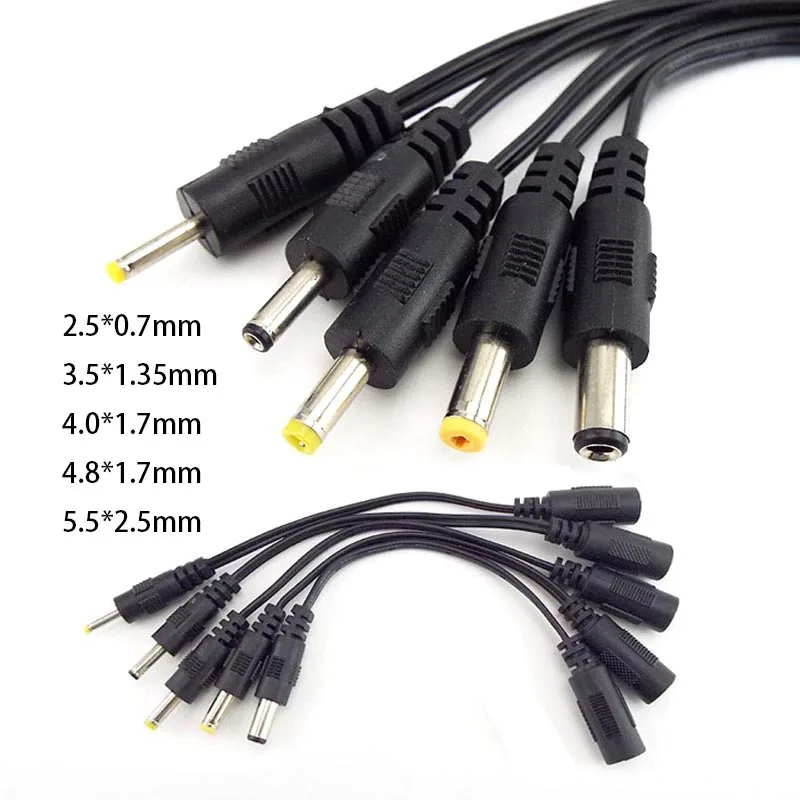 DC Power Supply Cable 5.5x2.1mm DC Female Jack to Male Plug 5.5*2.5mm 3.5x 1.35mm 4.0*1.7mm 4.8 2.5 0.7 Extension Cord Connector