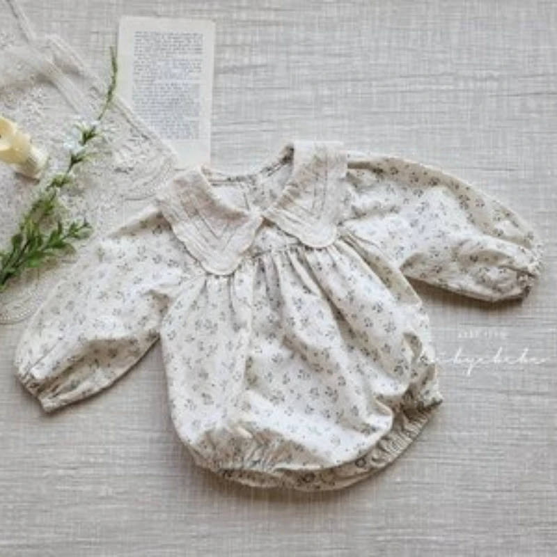 

Baby Girl Romper Floral Print Long Sleeve Cotton Infant Baby Girls Jumpsuit Clothes Autumn Baby Girls Korean Version New Toddler