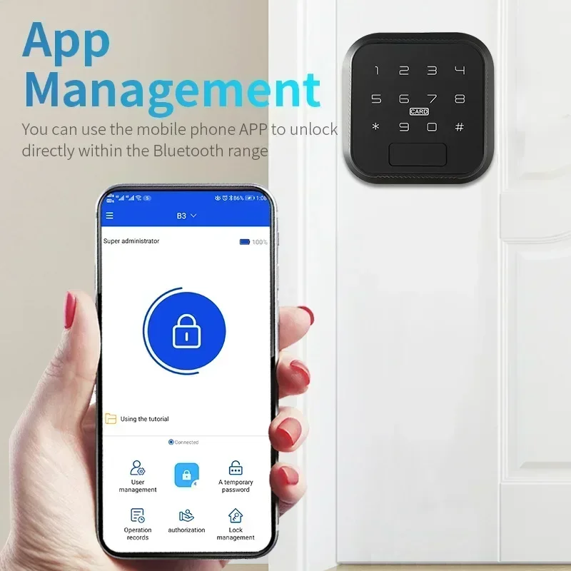 Tuya Electronic Fingerprint Lock, TTlock, Smart Door Lock, Senha de impressão digital, IC Card APP, Key Unlock, USB Emergency Charge