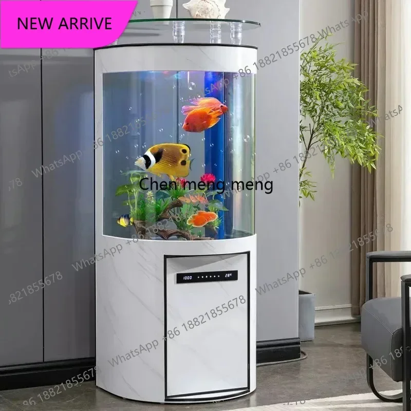 MM183 M semi-circular arc integrated glass goldfish tank vertical filter against the bottom of the wa lazy water tank