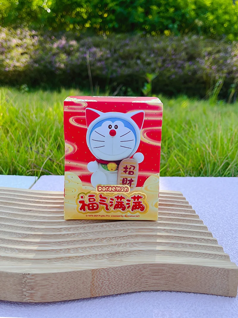 Doraemon caja ciega hecha a mano, serie completa de la suerte, Gato Dingdang, gato de la suerte, adorno de coche, hecho a mano